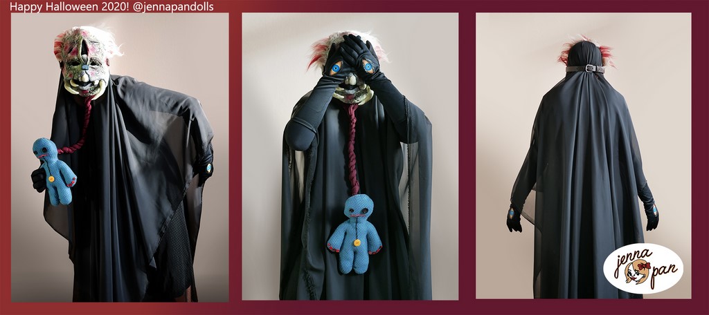 jenna pan dolls halloween 2020 monster monstre poupée création de personnages déguisement halloween 2019 démone mariée démonique costume fait main artisanal handmade ooak diy cornes horns malefique maleficient noir black rouge red